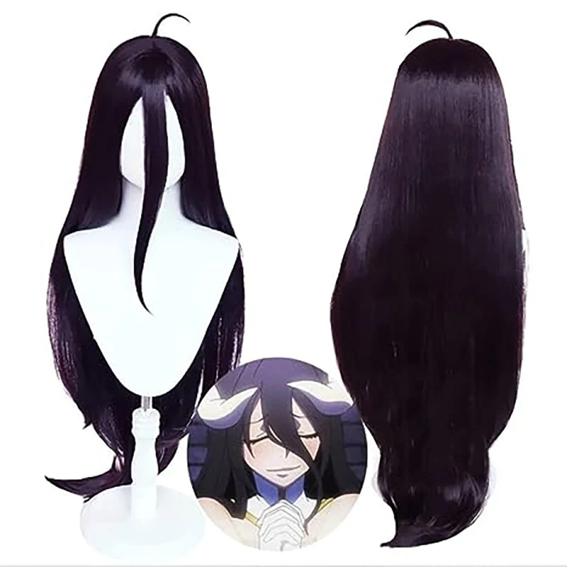 Anime Cosplay Albedo - Cos albedo Zwart Paars Lang Recht