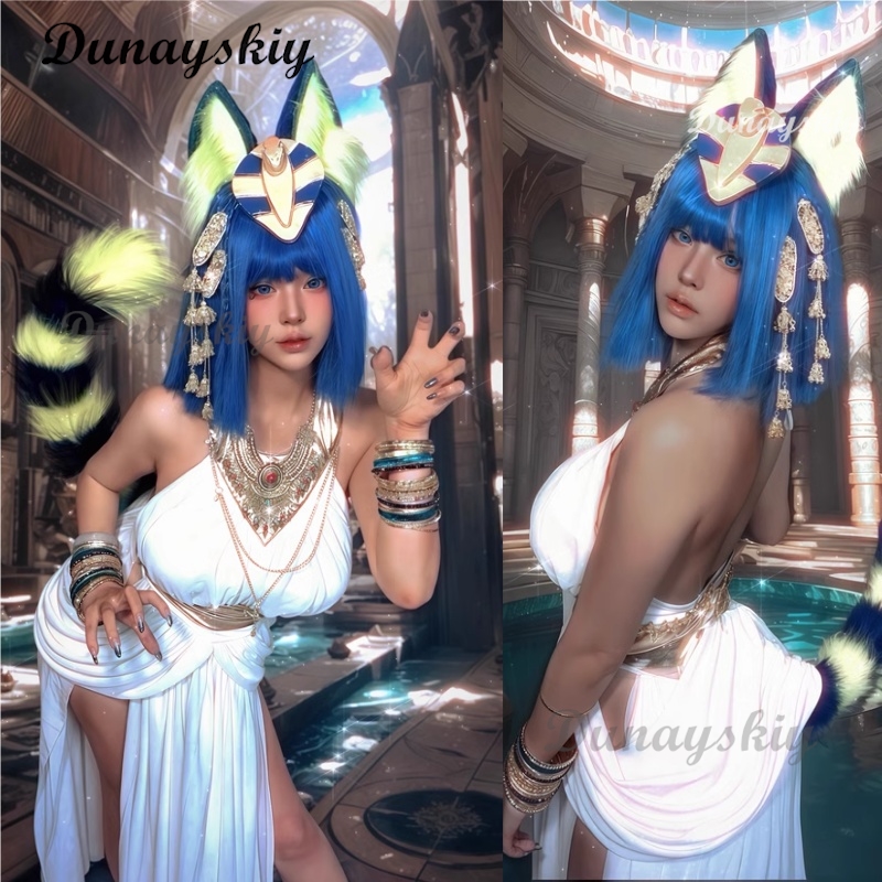 Egypt Cosplay Anime - Egyptische Koningin Ankha Cosplay Kostuums Wit