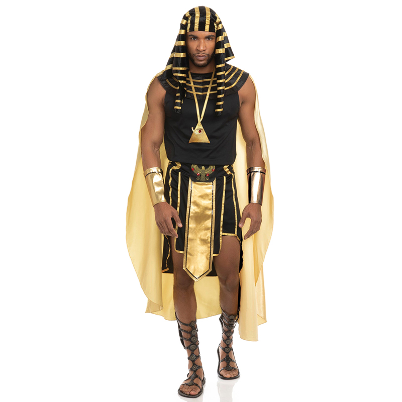 Egypt Cosplay Anime - Mannen Egyptisch kostuumset 7-delig gouden rand