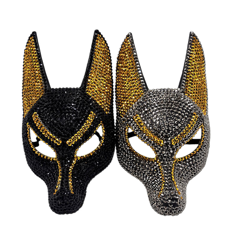 Egypt Cosplay Anime - Sprankelende Strass Anubis Masker Egyptische God
