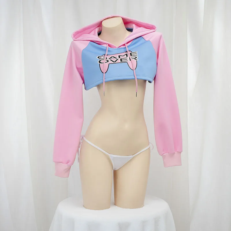 Leuke crop-top hoodie met lang - Anime Cosplay Bikini recensie en prijs