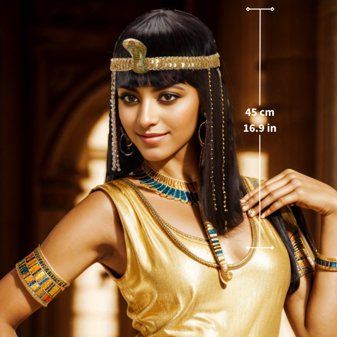Zwarte rechte synthetische pru - Egypt Cosplay Anime recensie en prijs