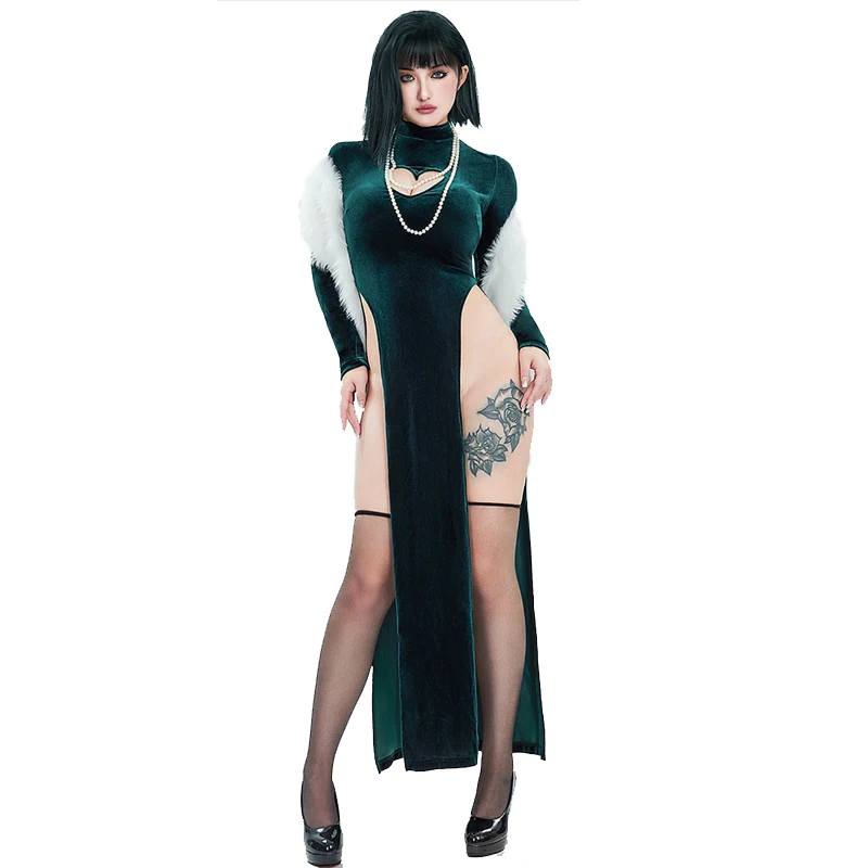 Sexy Velet Harige Cape Jurk Me - Anime Cosplay One Punch Man recensie en prijs